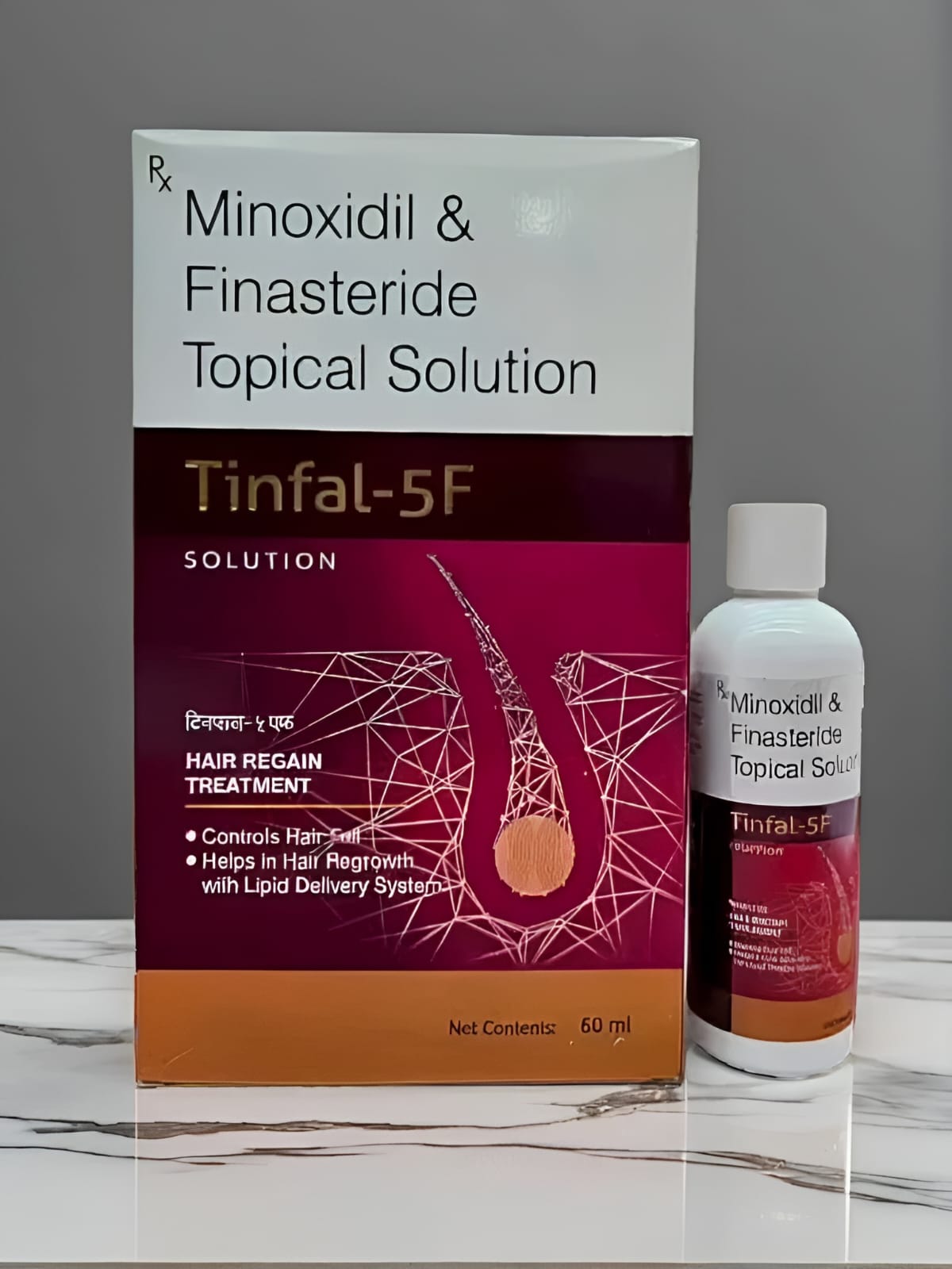 Tinfal F Minoxidil 5/0.1percent Solution with Finasteride Topical Solution - 60 ml - Image 5
