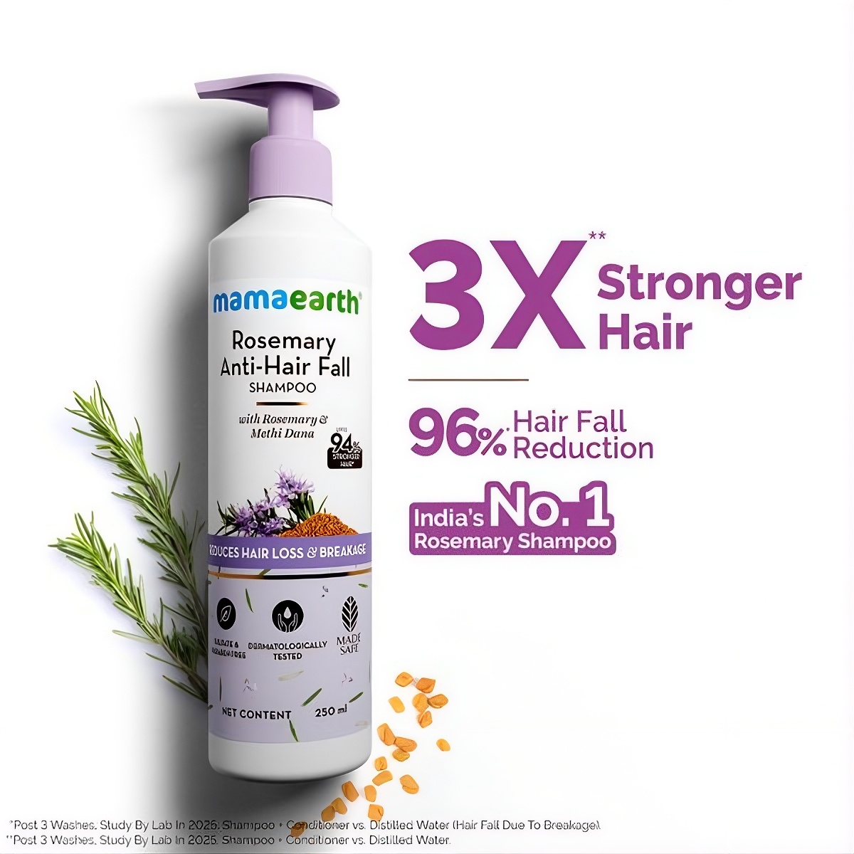 Mamaearth Rosemary Anti-Hair Fall Shampoo – 250ml - Image 2