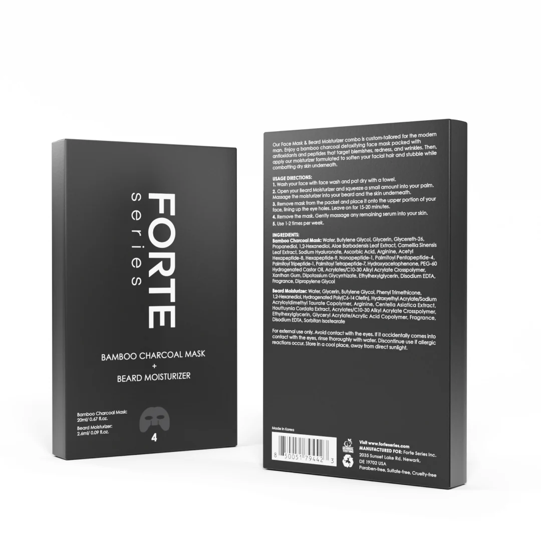 Forte Series Bamboo Charcoal Face Mask โ 4 Pack - Image 3