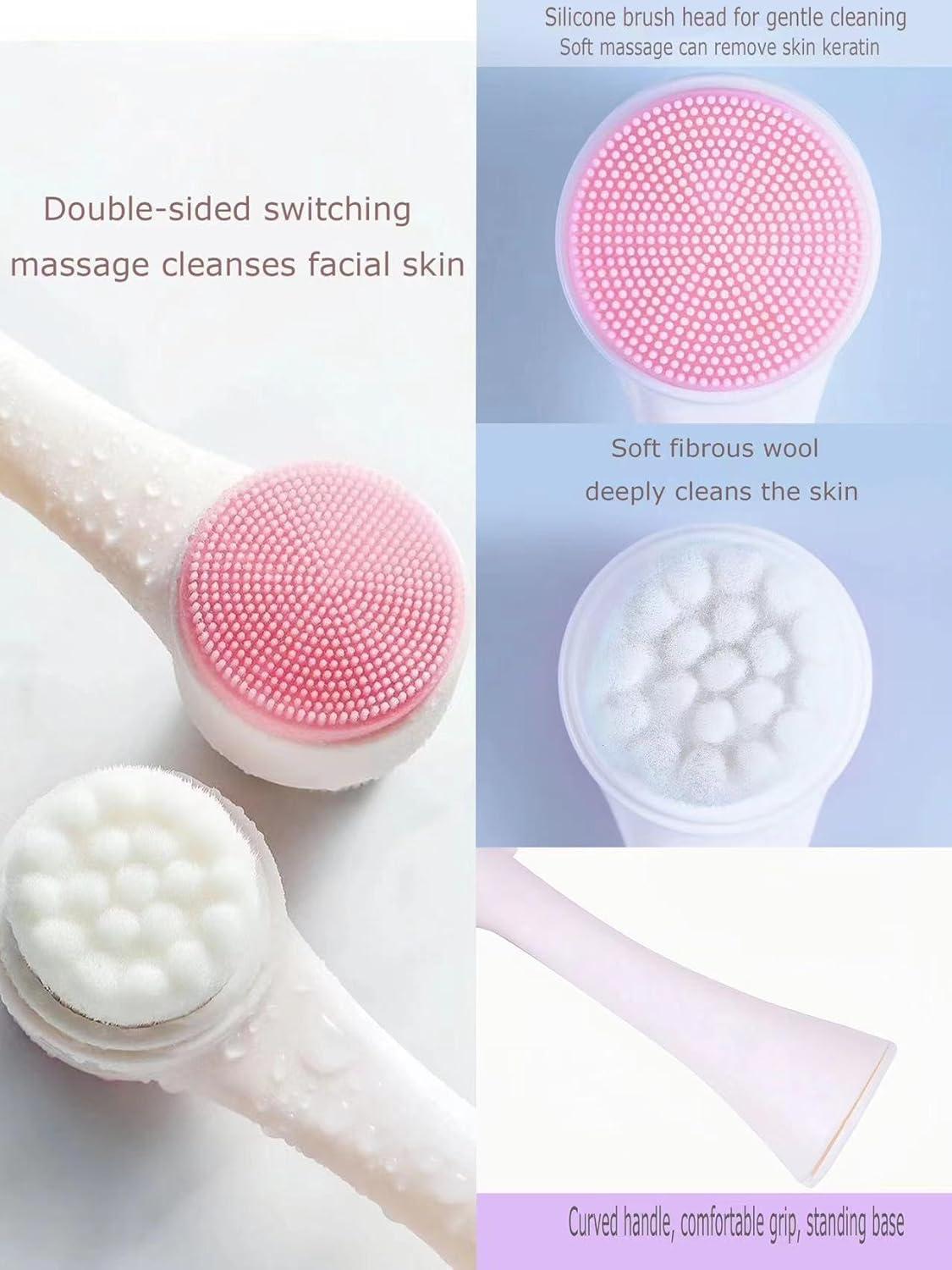 Double Sided Face Cleansing Brush β 2-in-1 Deep Cleansing & Gentle Exfoliation - Image 4