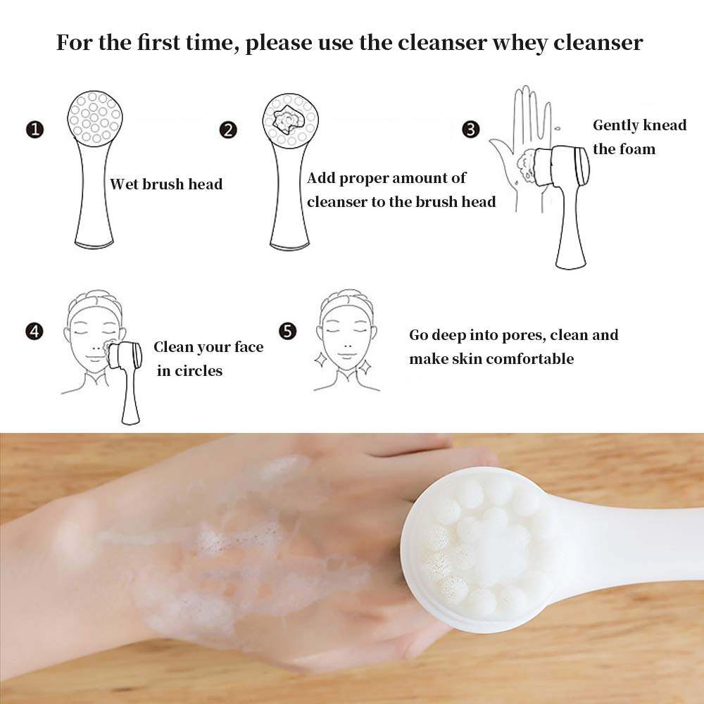 Double Sided Face Cleansing Brush β 2-in-1 Deep Cleansing & Gentle Exfoliation - Image 3
