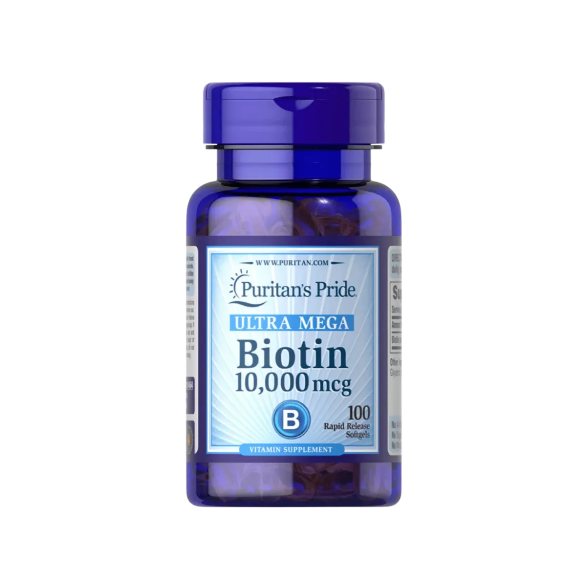 Puritanโs Pride Ultra Mega Biotin 10,000 mcg โ 100 counts