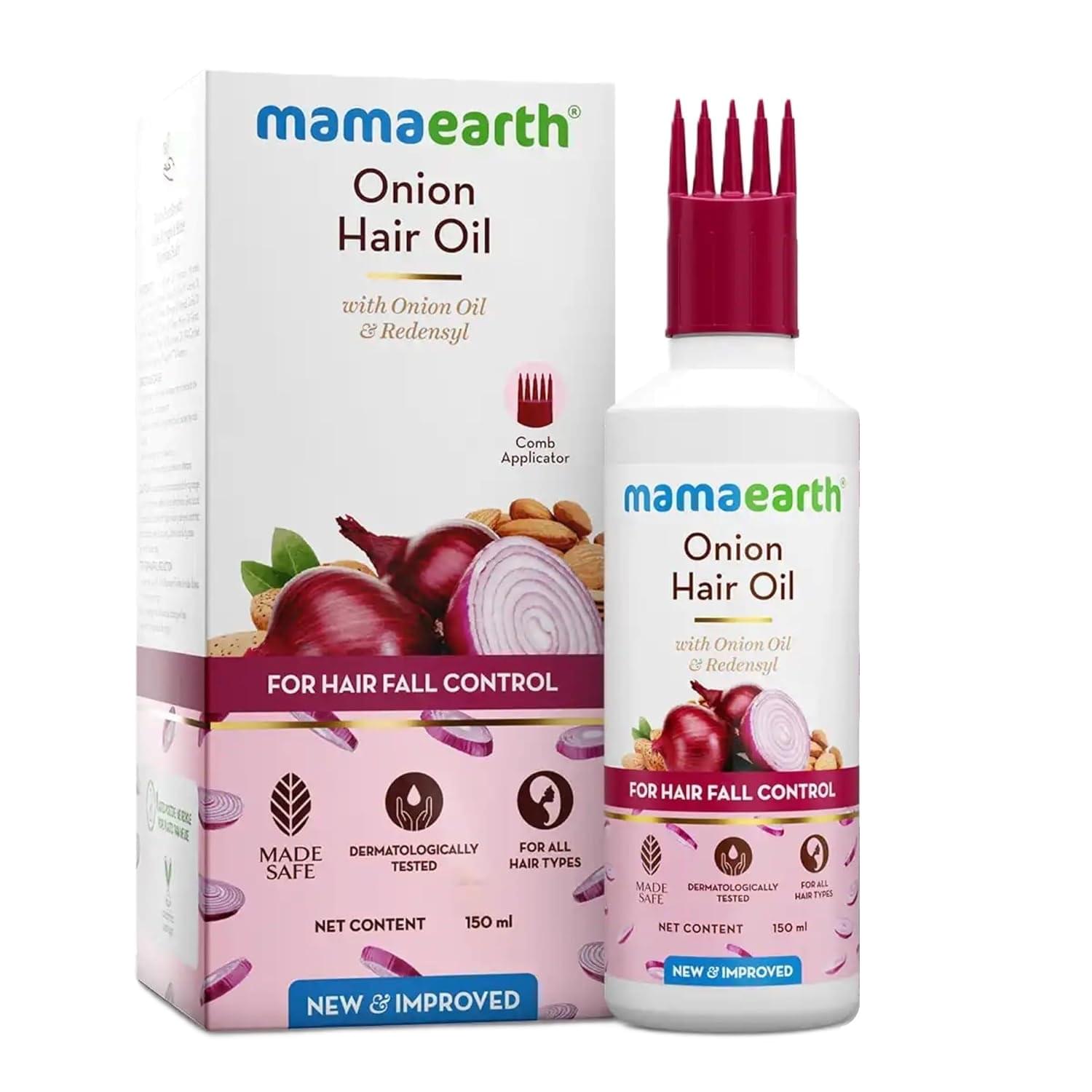 Mamaearth Onion Hair Oil with Redensyl 150 ml– Hair Fall Control & Growth