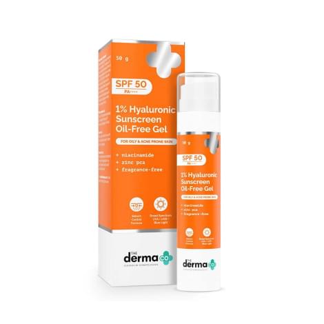 The Derma Co 1% Hyaluronic Sunscreen Aqua Gel SPF 50 PA++++ | 50gm