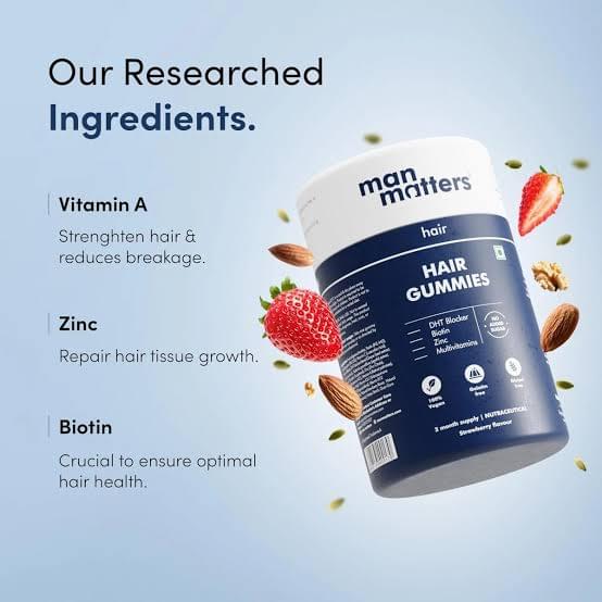 Man Matters Biotin Hair Gummies – 60N | No Sugar - Image 3