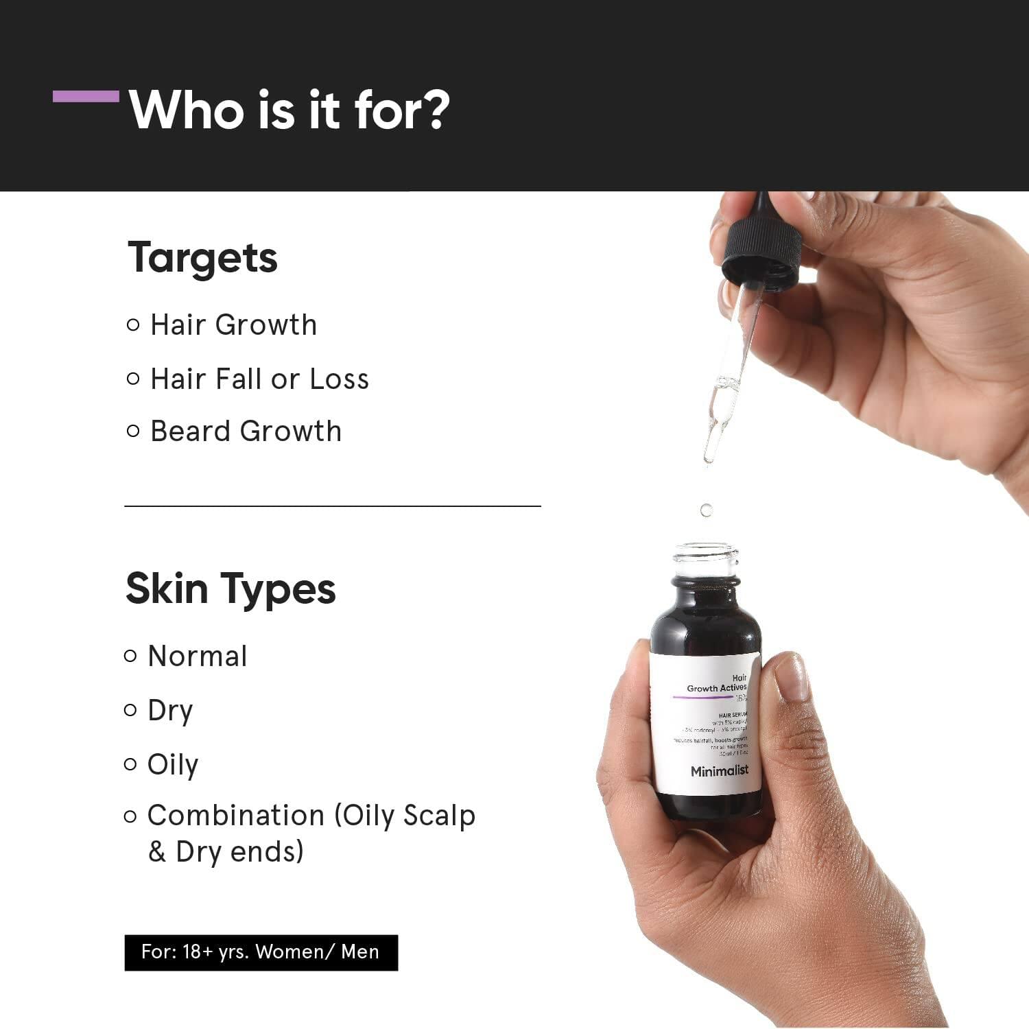 Minimalist Hair Growth Actives 18% Hair Serum-30 ml - Image 5